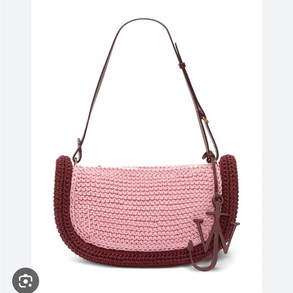JW ANDERSON Handbags - NWT JW Anderson The Bumper 15 Bag Pink and Burgundy Crochet